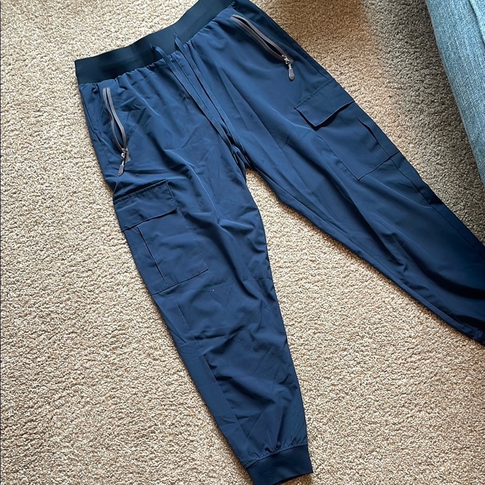 Libian Blue Joggers with Elastic Waistband